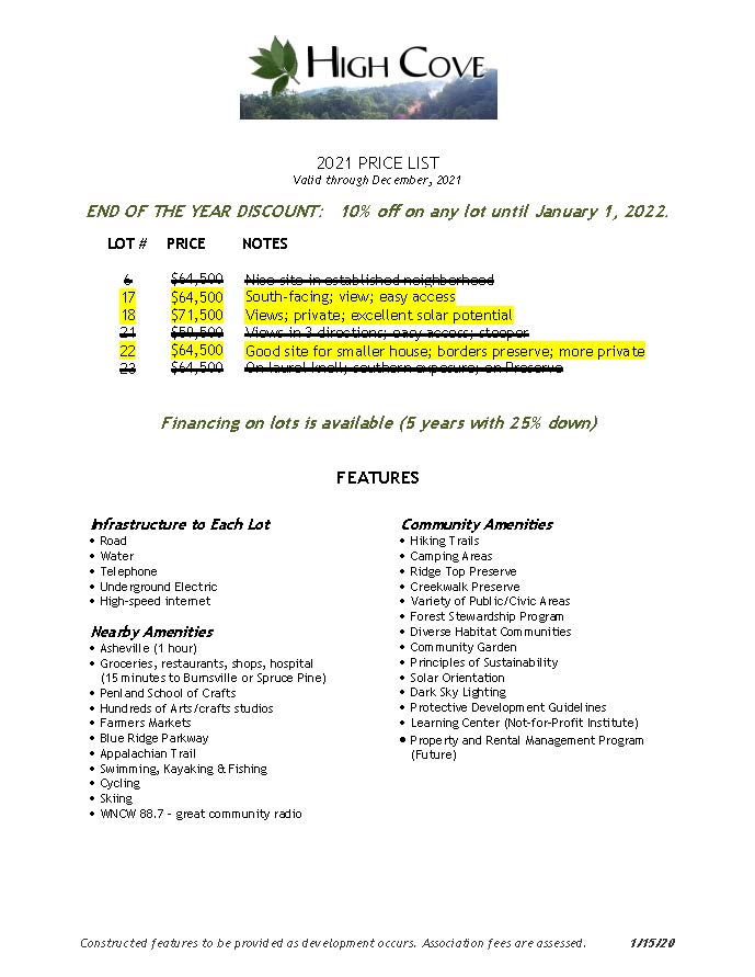 PRICE LIST 2021 Nov